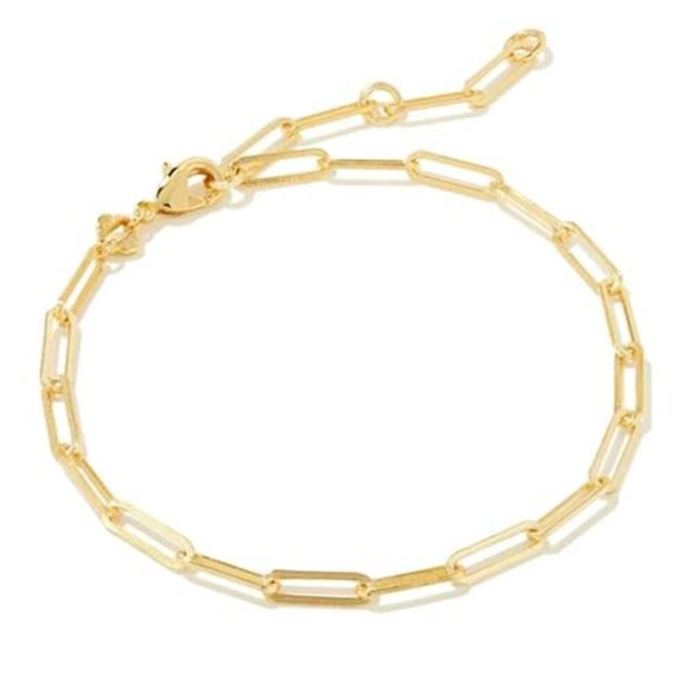 Gold paperclip bracelet women dainty chain adjustable fashion jewelry gift